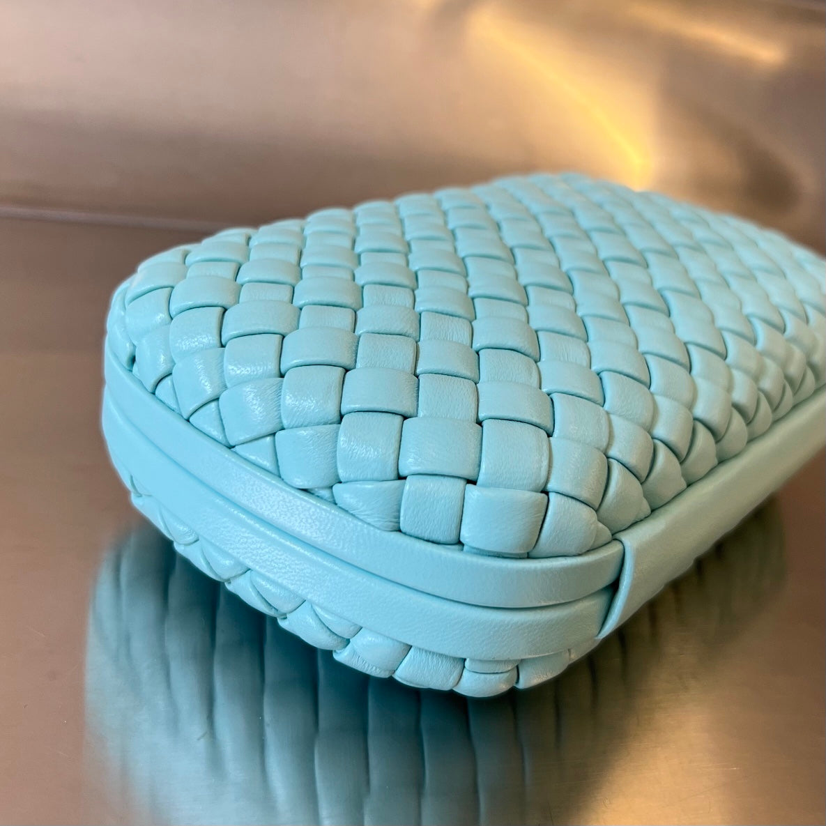 Bottega Veneta Knot 20 in Blue Pastel Lambskin Bag