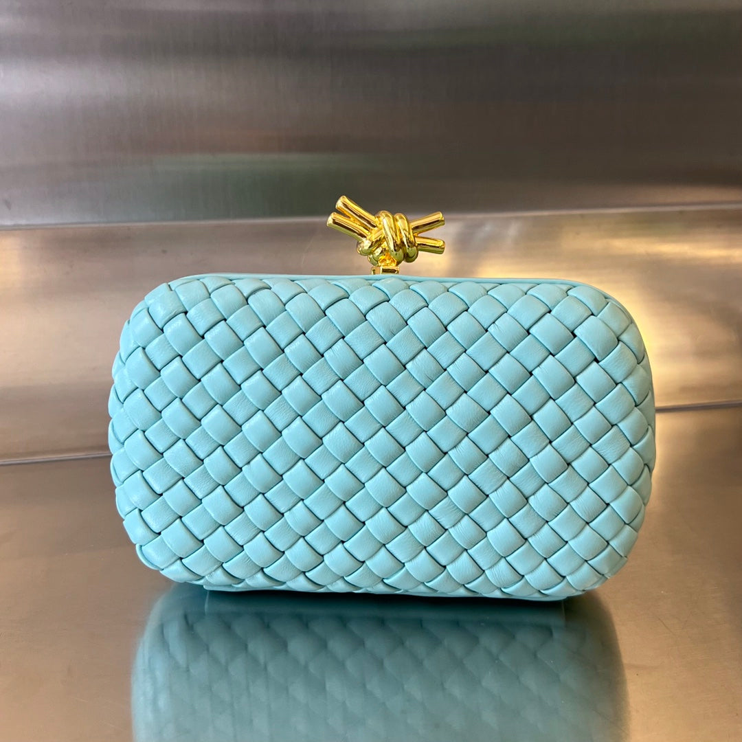 Bottega Veneta Knot 20 in Blue Pastel Lambskin Bag