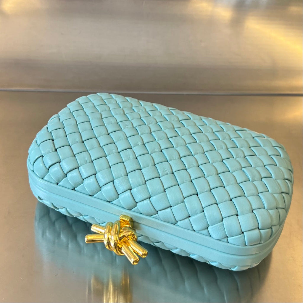 Bottega Veneta Knot 20 in Blue Pastel Lambskin Bag