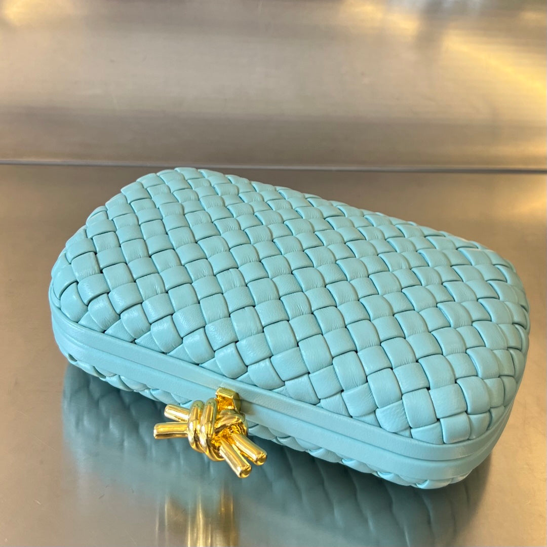 Bottega Veneta Knot 20 in Blue Pastel Lambskin Bag