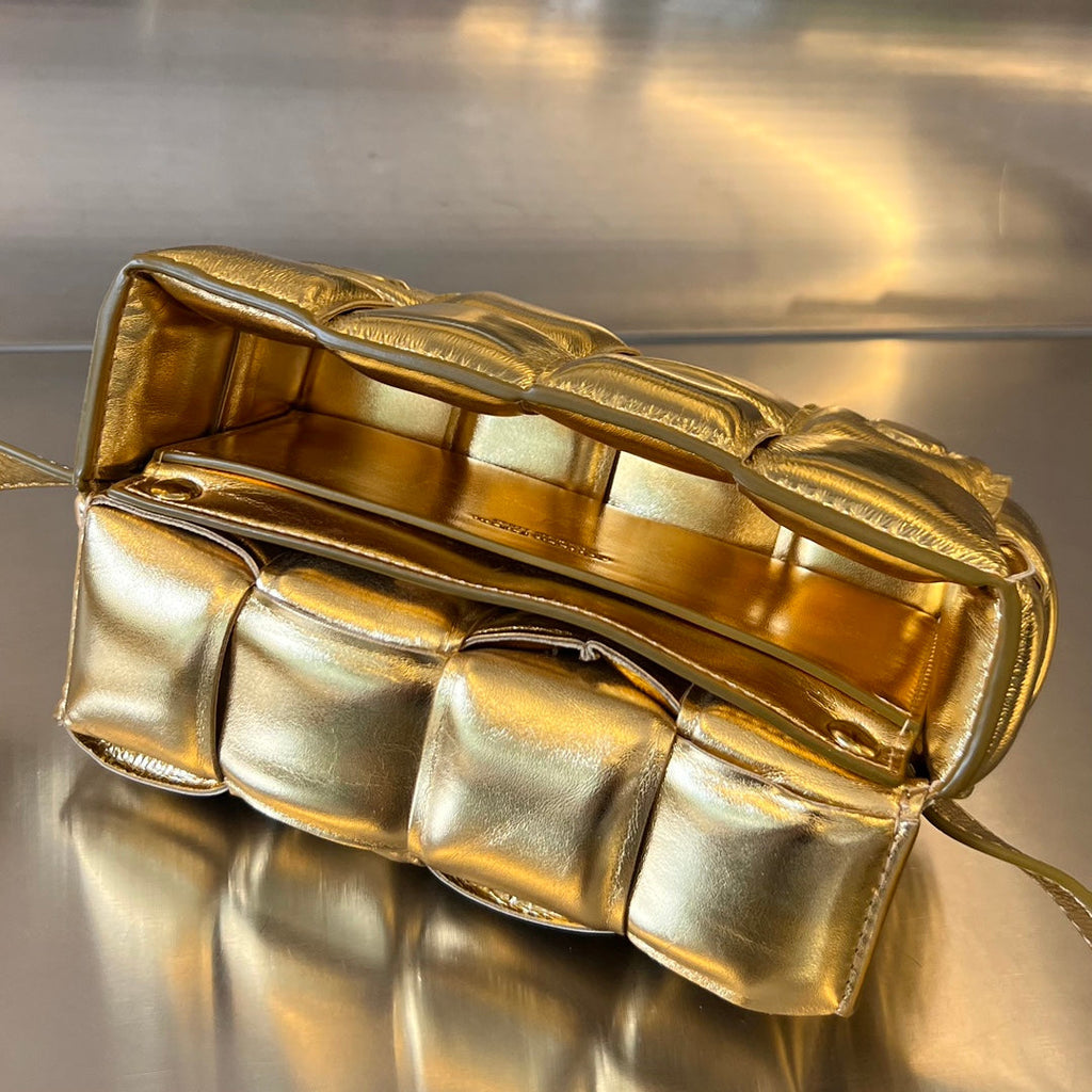 Bottega Veneta Mini Cassette 18 in Golden Lambskin Bag
