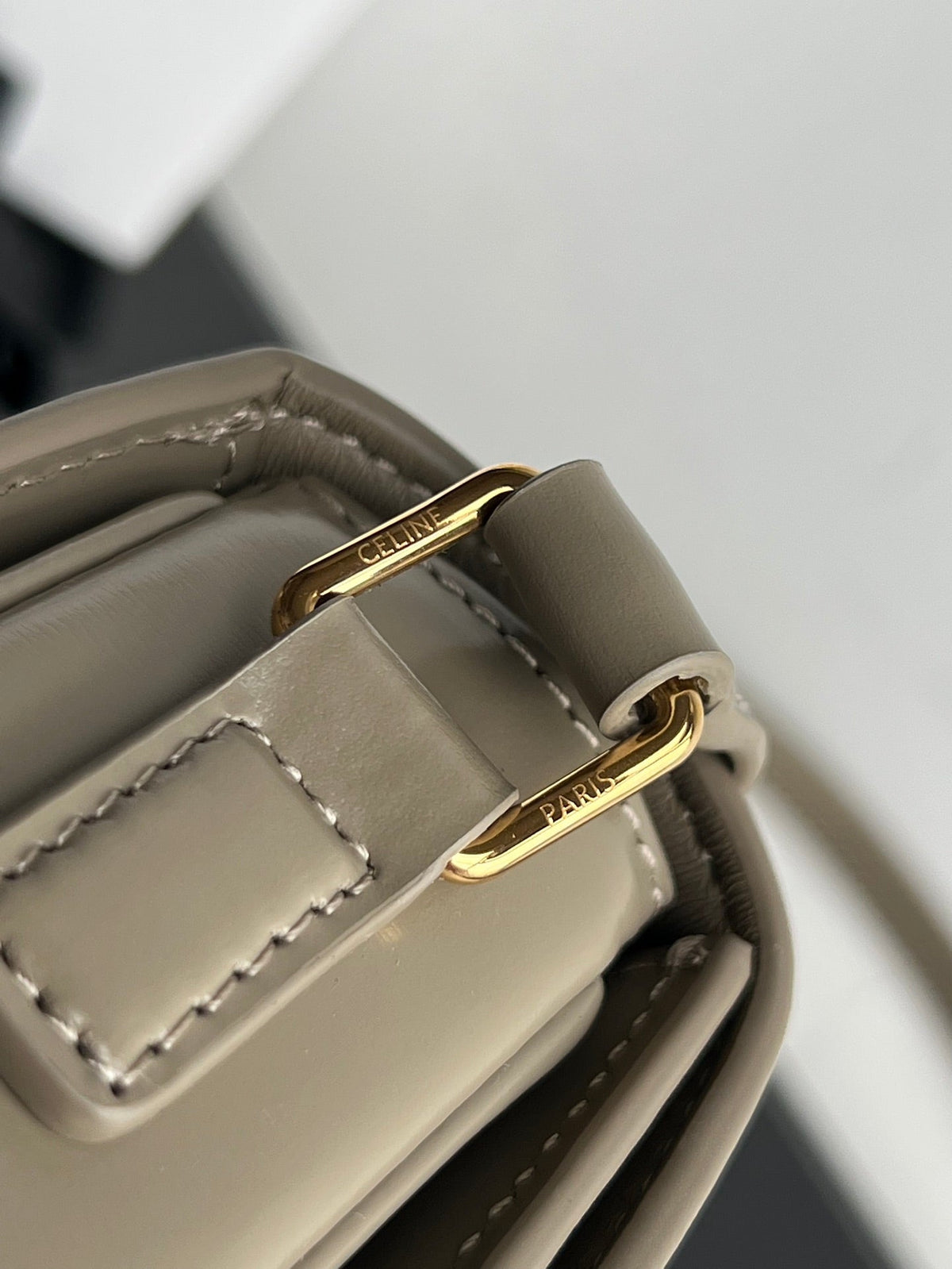Celine Triomphe Teen 18 Grey Cowhide Bag