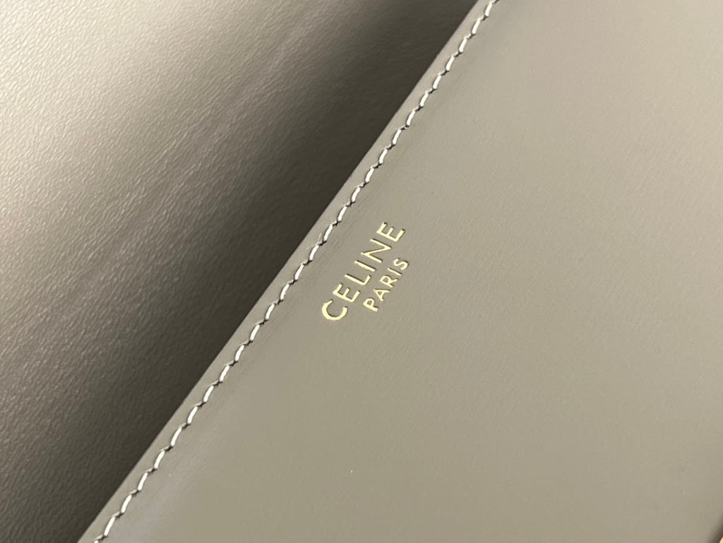 Celine Triomphe Teen 22 Pebble Grey Cowhide Bag