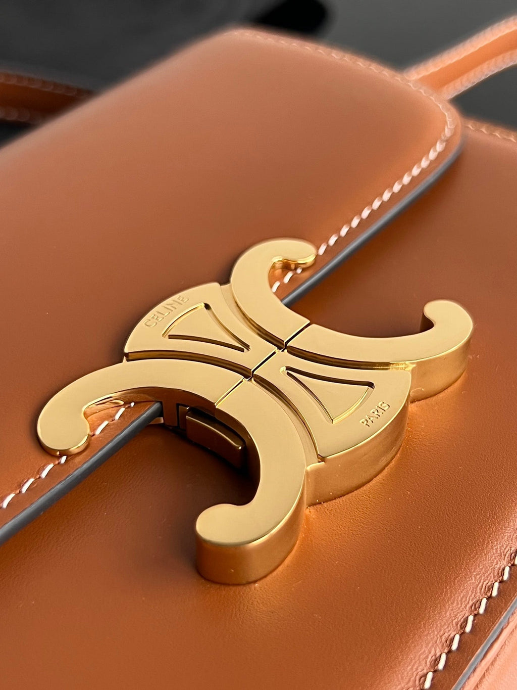 Celine Triomphe Teen 18 Cinnamon Brown Cowhide Bag