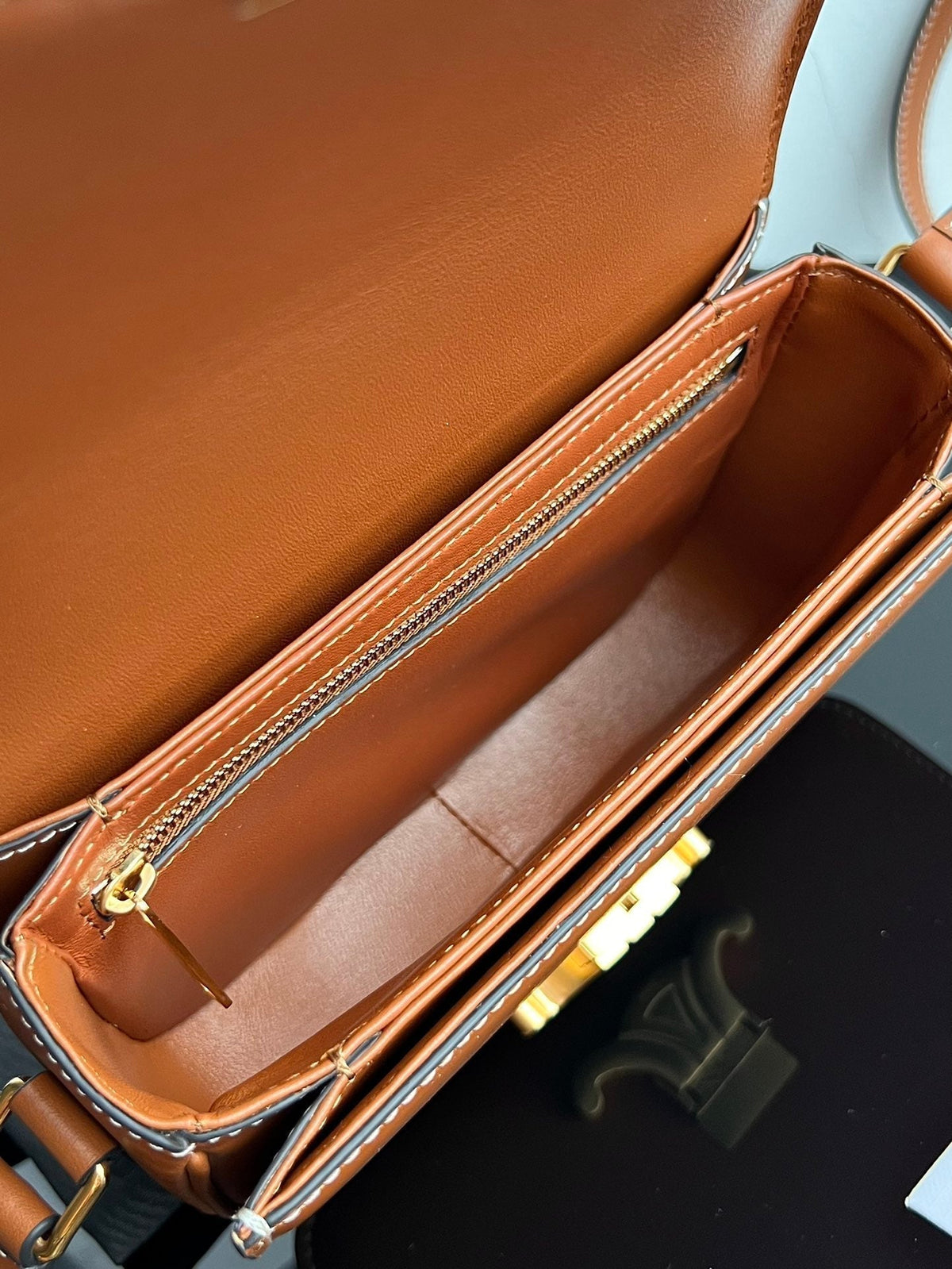 Celine Triomphe Teen 22 Cinnamon Brown Cowhide Bag