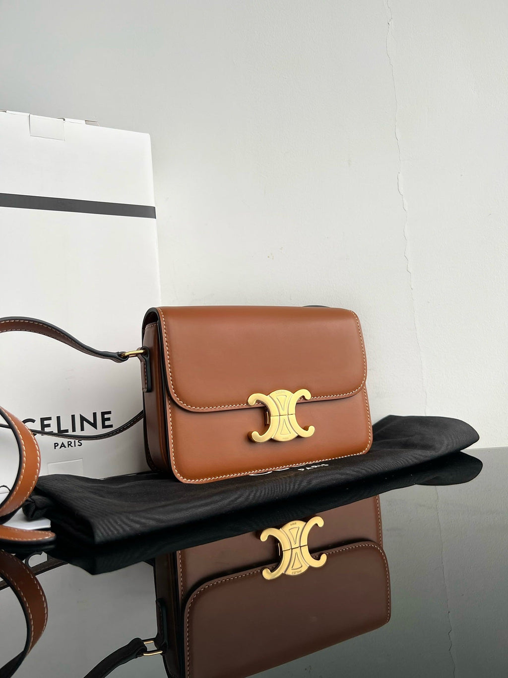 Celine Triomphe Teen 22 Cinnamon Brown Cowhide Bag