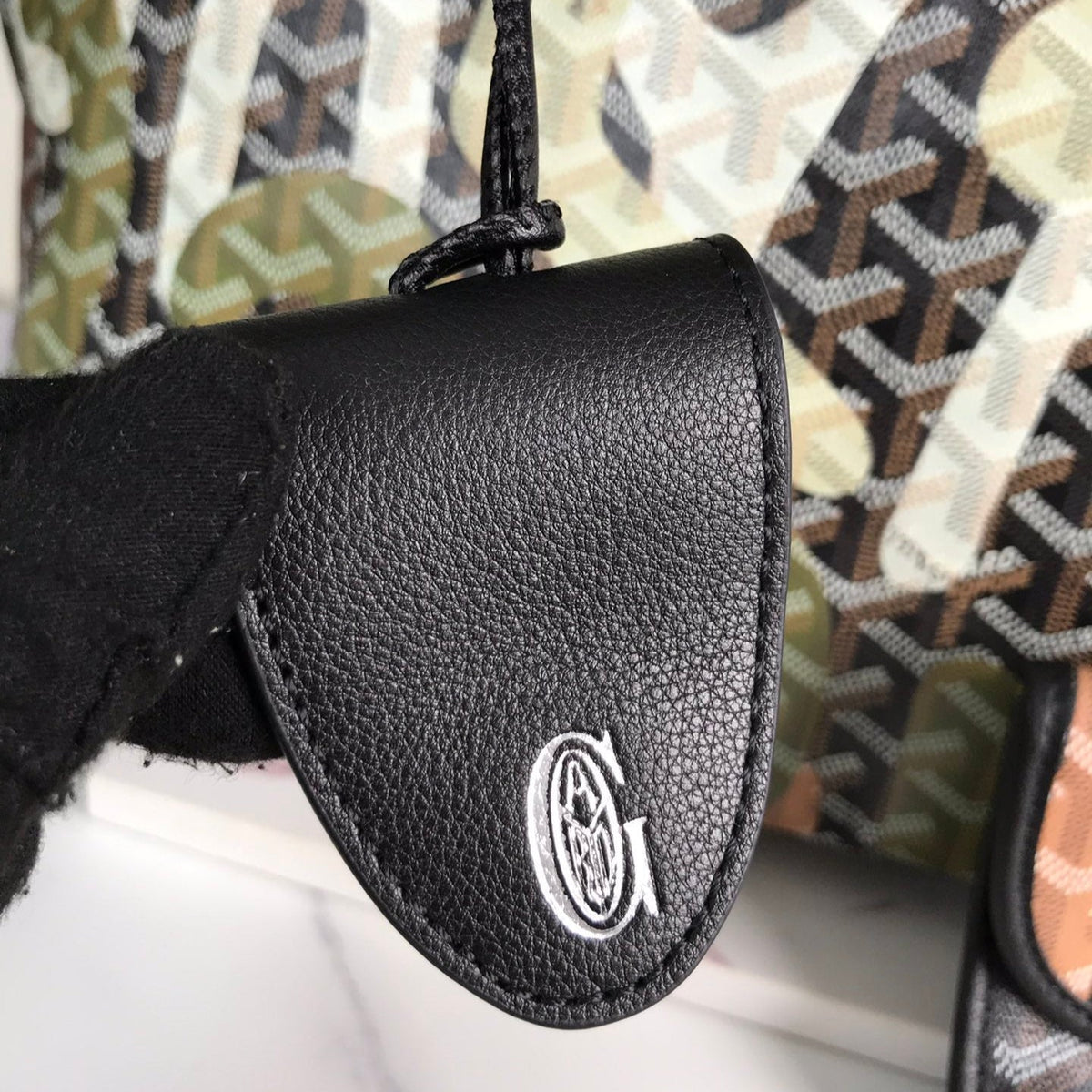 Goyard Saint Louis GM Bag 40 in Green Lettres Camouflage Goyardine Canvas
