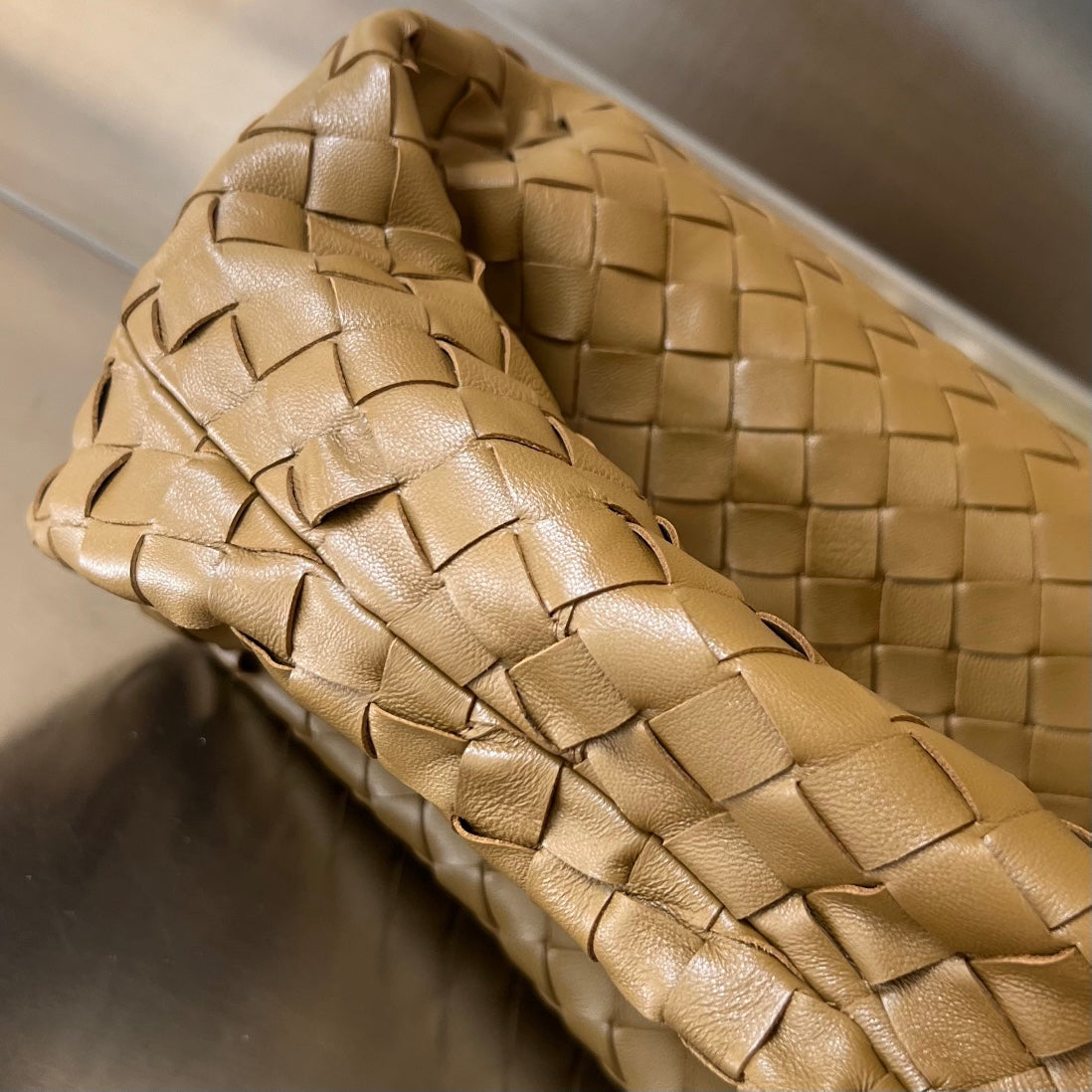 Bottega Veneta Small Jodie 48 Caramel Brown Calfskin Bag