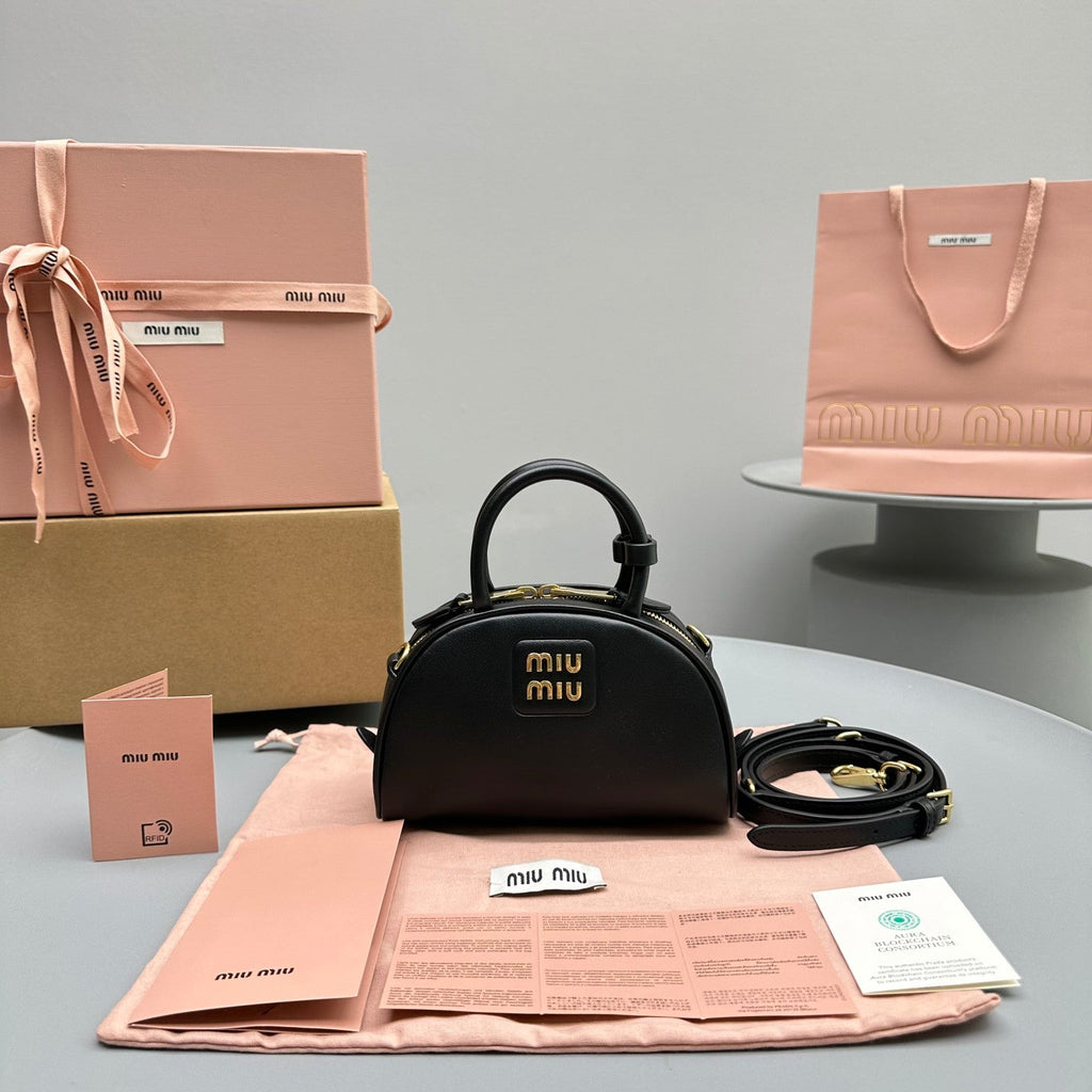 Top-Handle 18 Bag in Black Calfskin