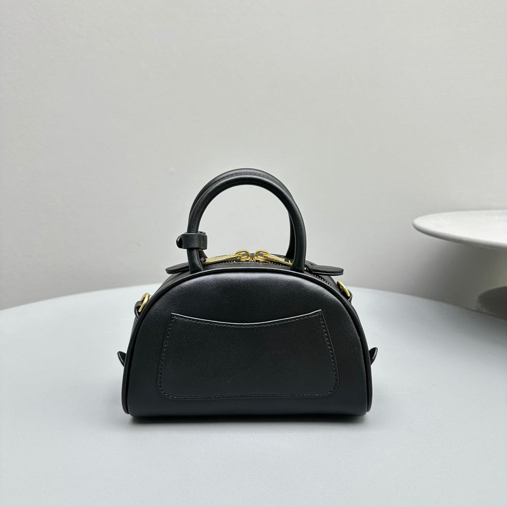 Top-Handle 18 Bag in Black Calfskin