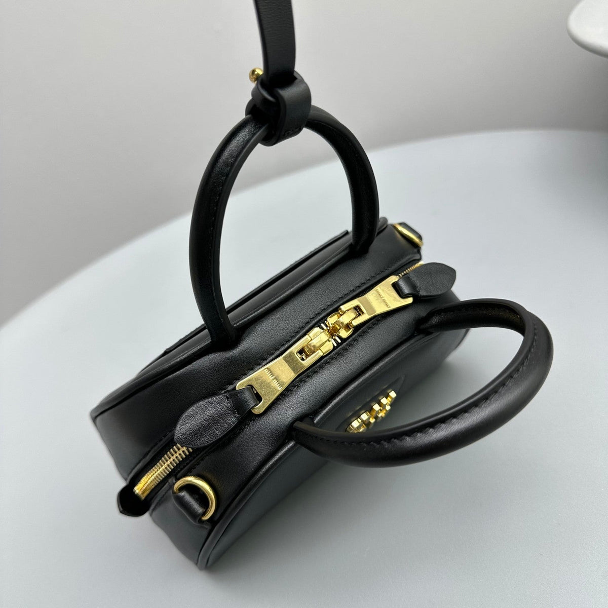 Top-Handle 18 Bag in Black Calfskin