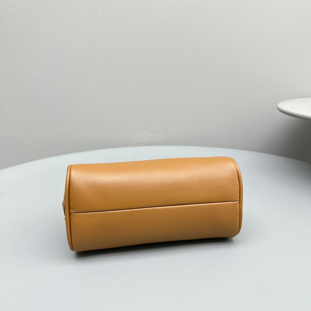 Top-Handle 18 Bag in Caramel Brown Calfskin