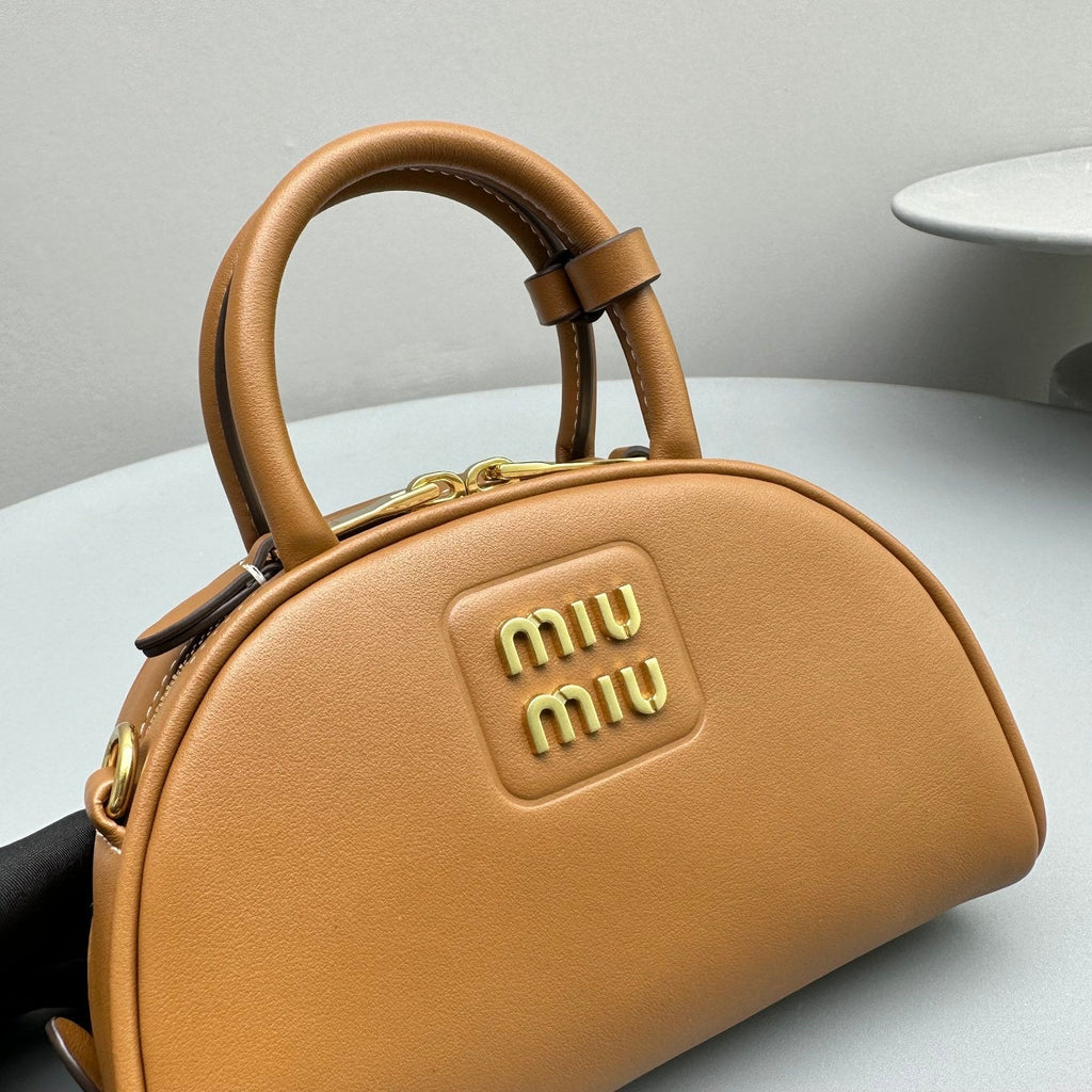 Top-Handle 18 Bag in Caramel Brown Calfskin