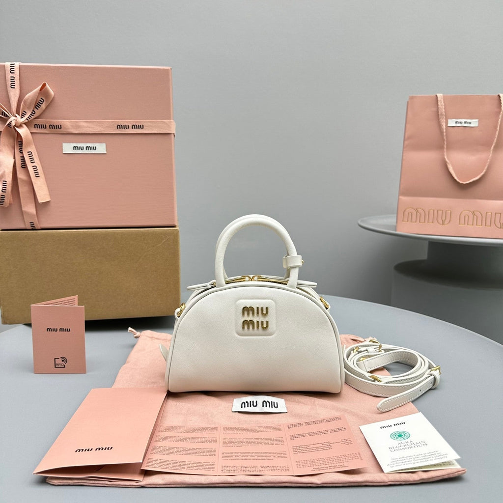 Top-Handle 18 Bag in White Calfskin