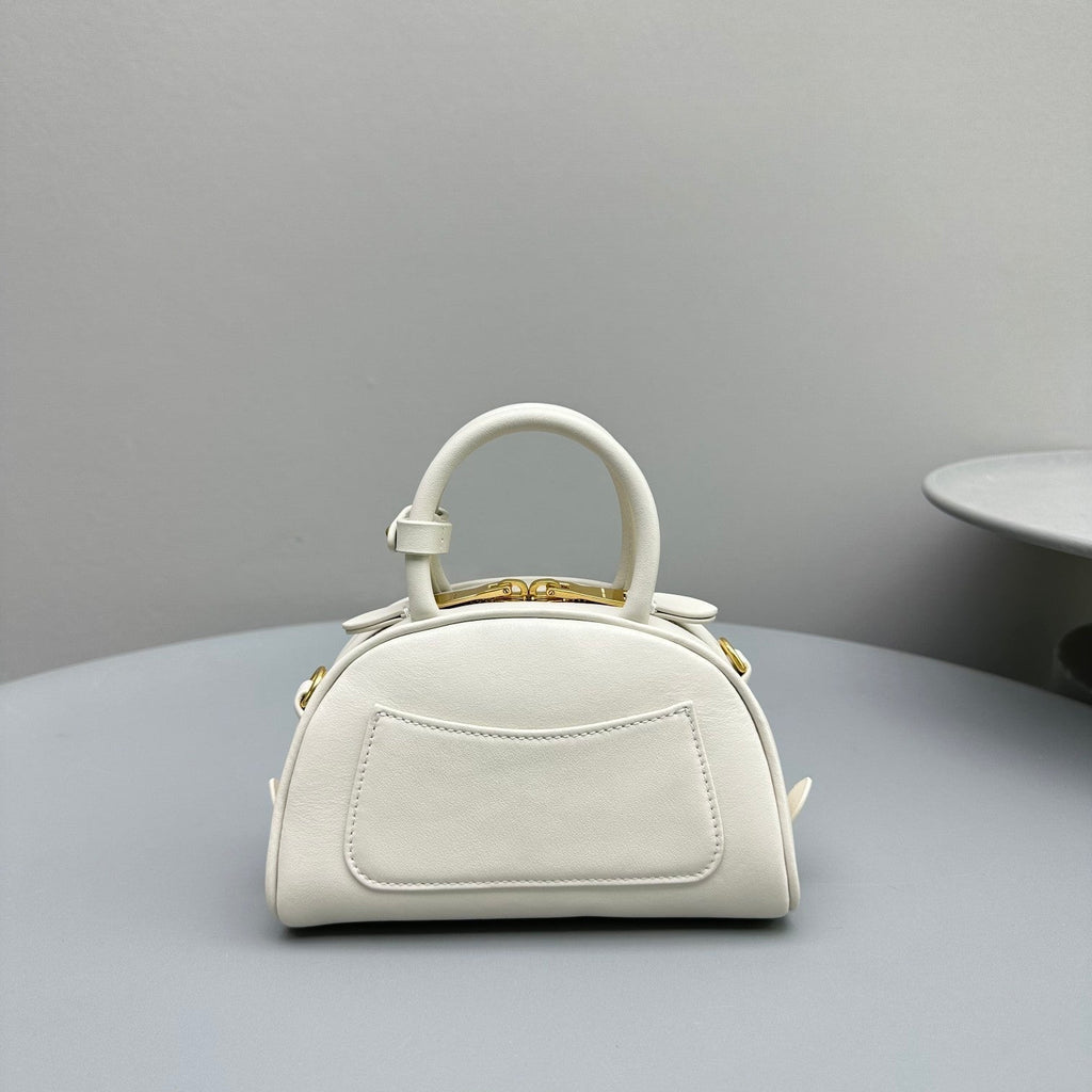 Top-Handle 18 Bag in White Calfskin