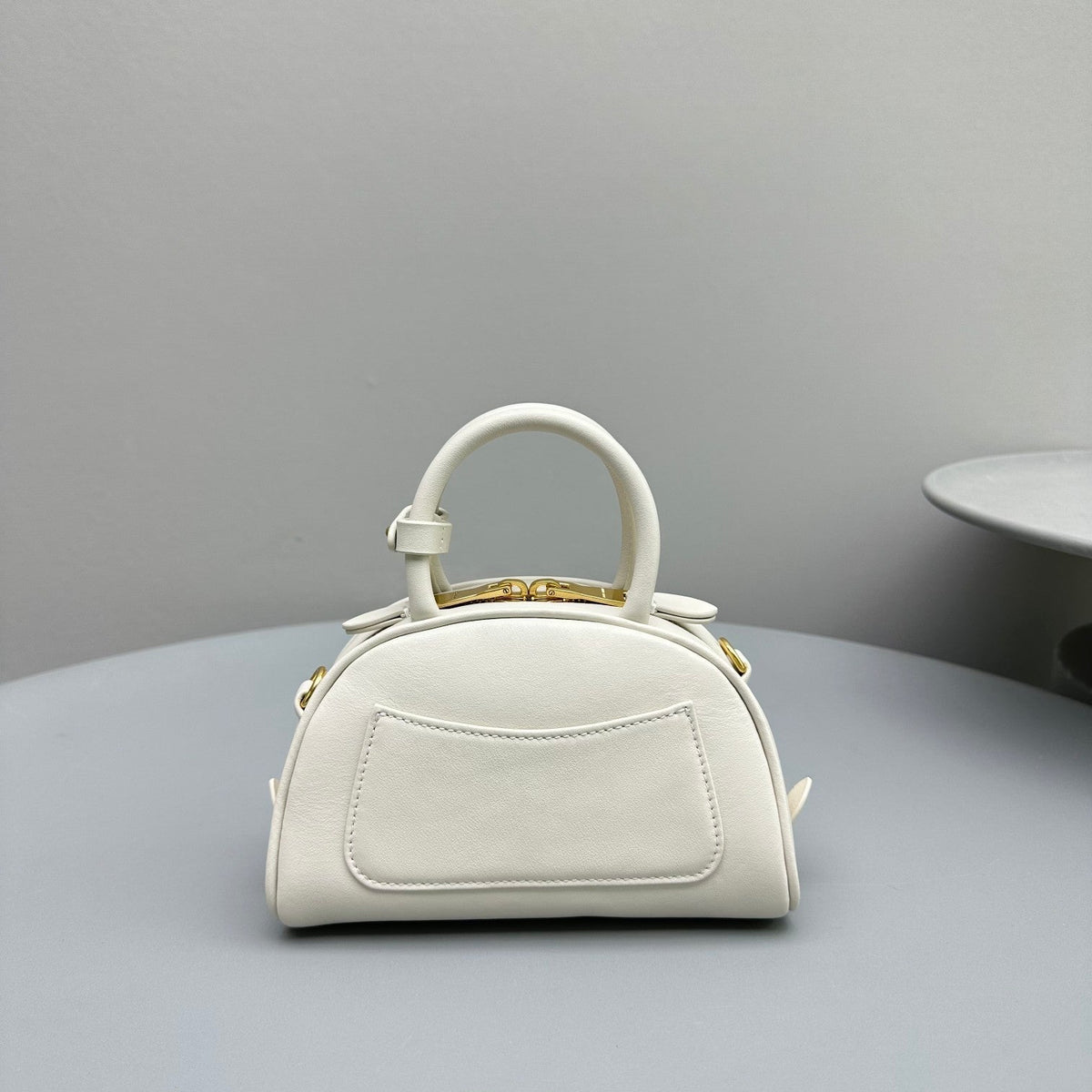 Top-Handle 18 Bag in White Calfskin
