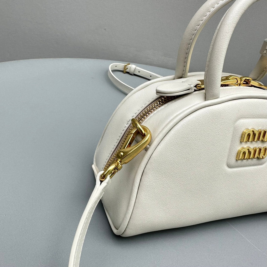 Top-Handle 18 Bag in White Calfskin