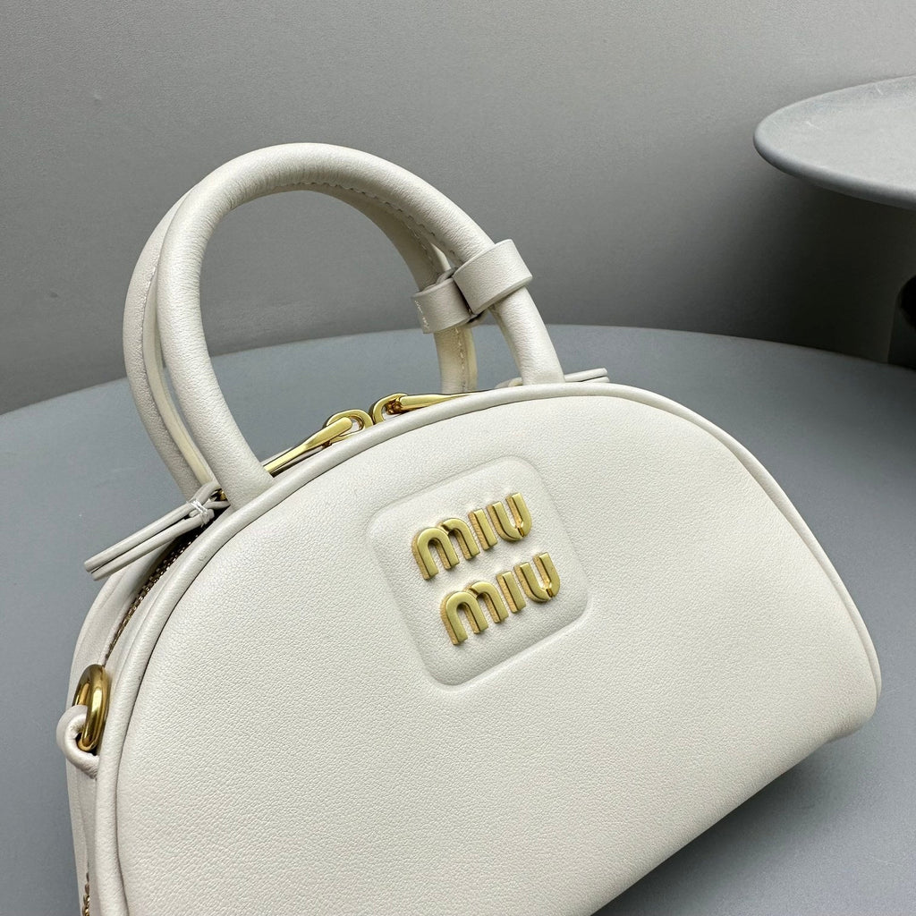 Top-Handle 18 Bag in White Calfskin