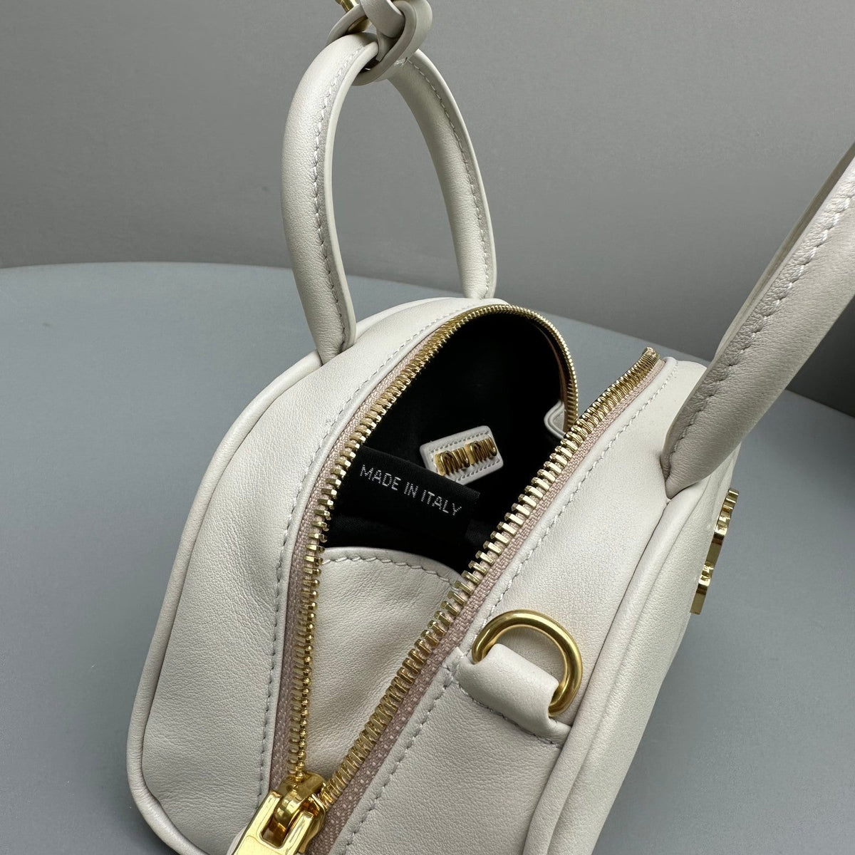 Top-Handle 18 Bag in White Calfskin