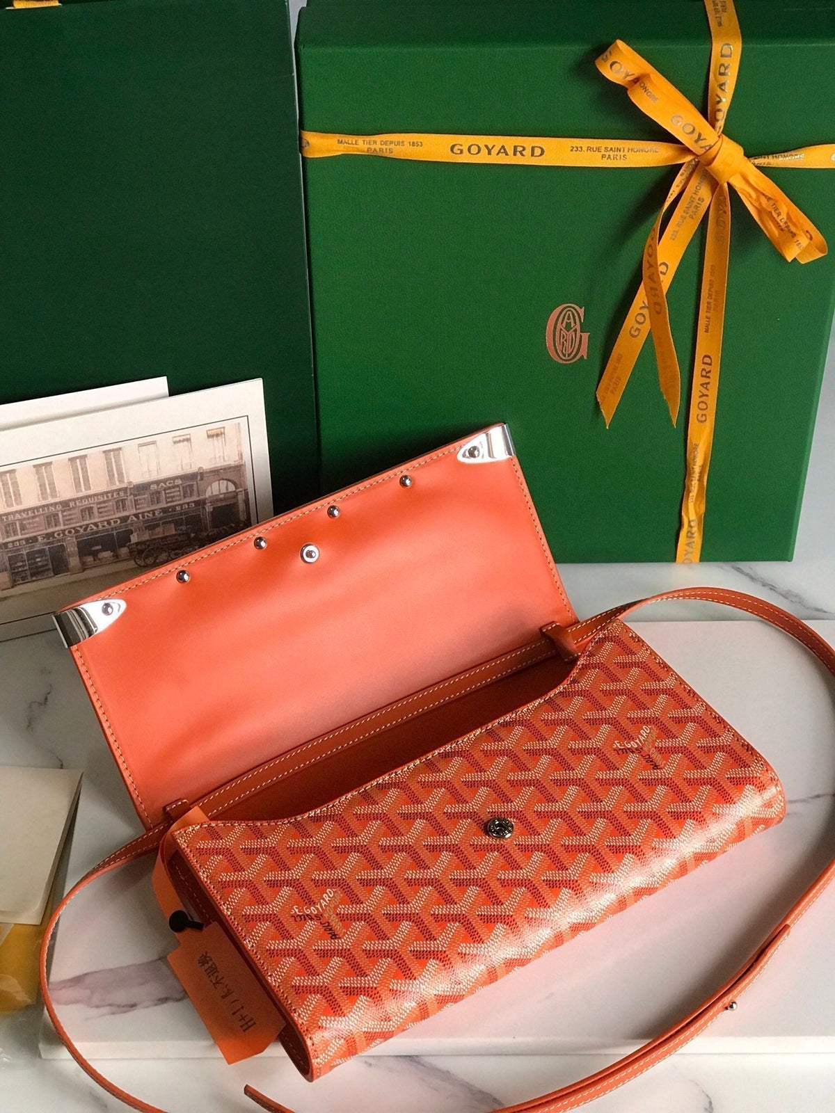 Goyard Monte-Carlo PM Clutch 25 in Orange Goyardine Canvas