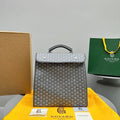 Goyard Leger Backpack 37 in Gray Goyardine Canvas with Calfskin Trim