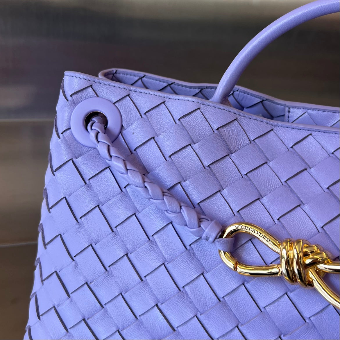 Bottega Veneta Small Andiamo 29 in Light Purple Lambskin Bag