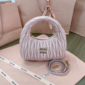 Wander Matelassé Nappa Hobo Bag 23 in Pastel Pink Lambskin