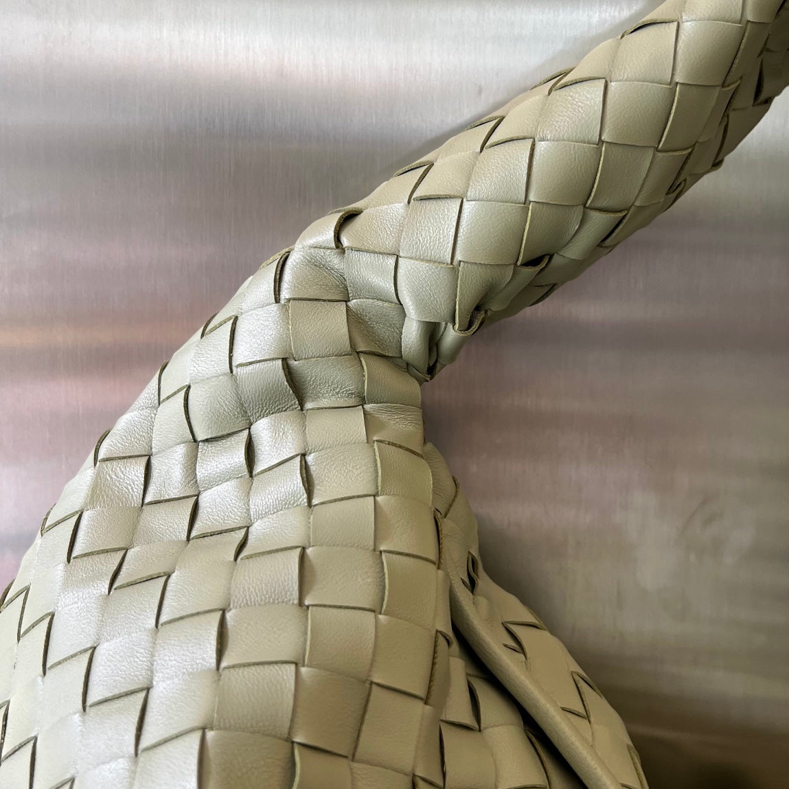 Bottega Veneta Large Hop 54 in Sardine Grey Lambskin Bag