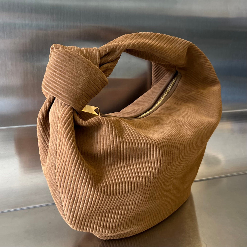 Bottega Veneta Mini Jodie 36 cm in Russet Brown Corduroy Bag