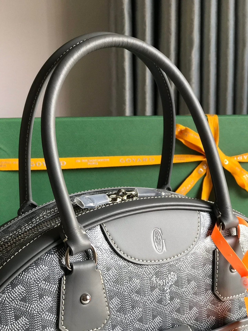 Goyard Saint Jeanne Bag 35 in Grey Goyardine Canvas and Calfskin