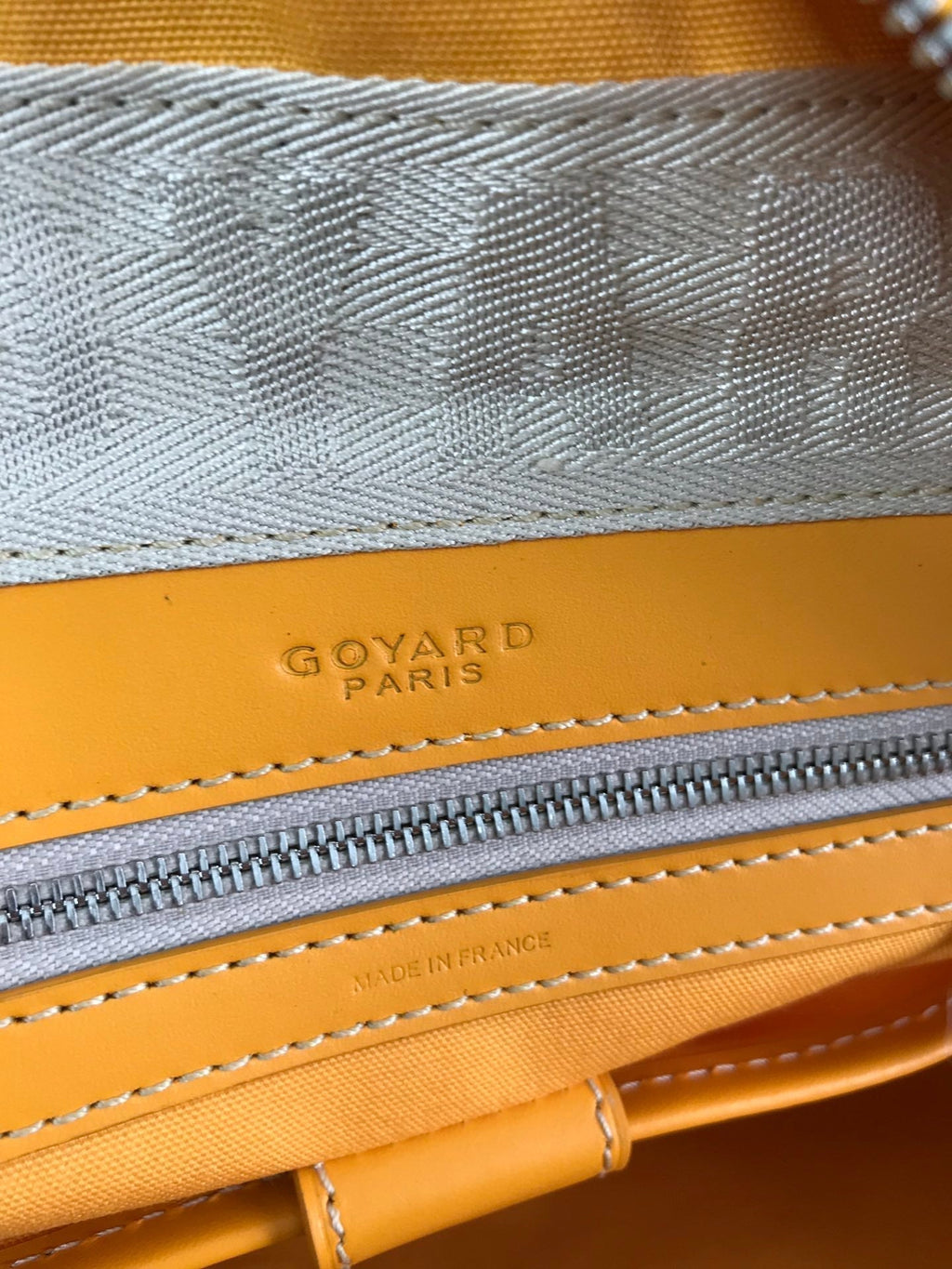 Goyard Saint Jeanne Bag 35 in Yellow Goyardine Canvas and Calfskin