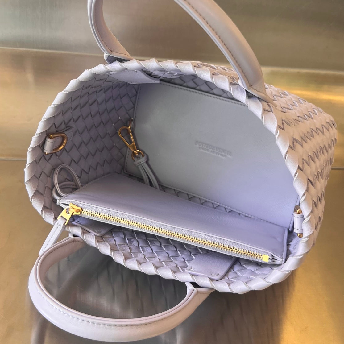 Bottega Veneta Mini Cabat 20 in Lilac Purple Lambskin Bag