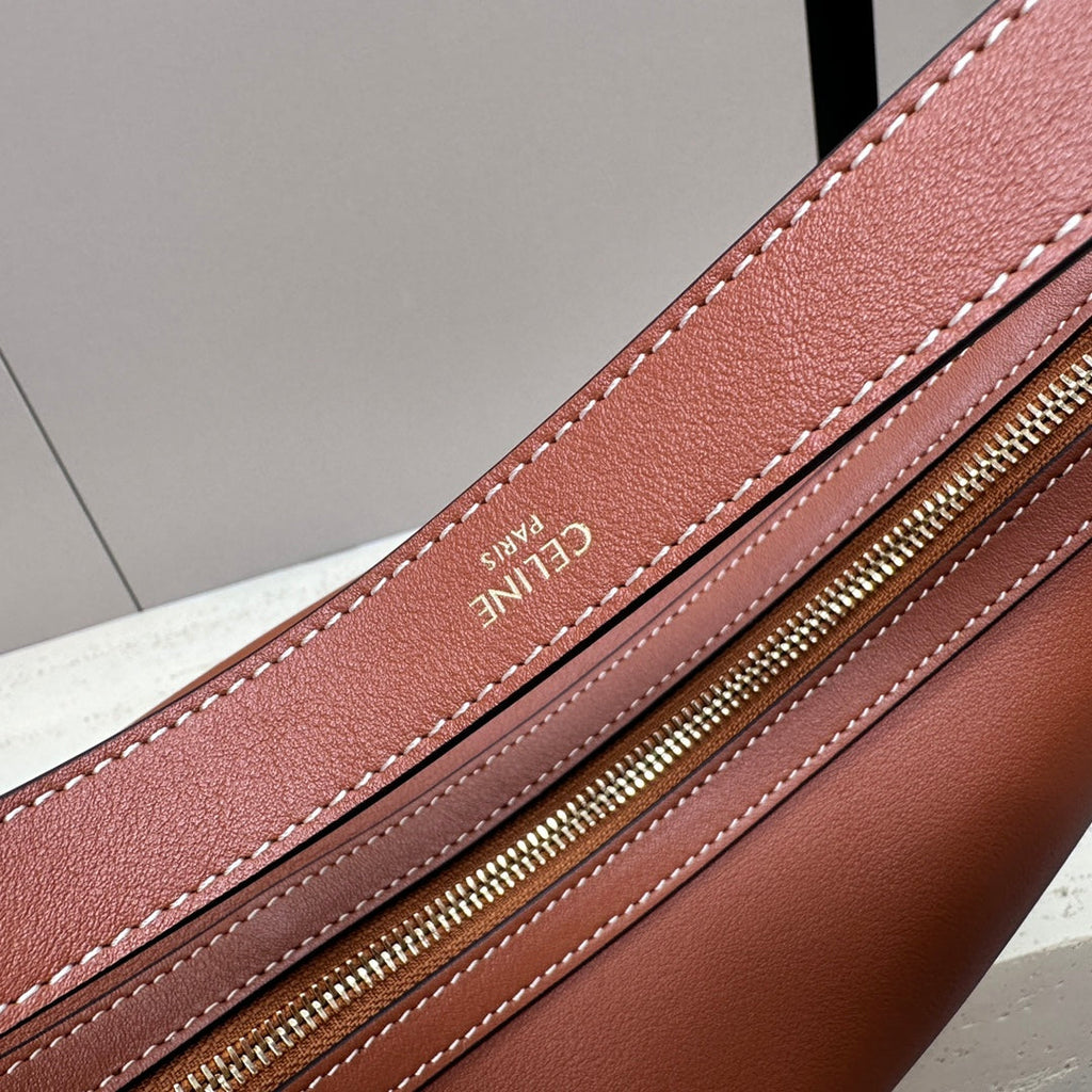 Celine Medium 30 Heloïse Bag Cuir Triomphe in Bronze Brown Supple Calfskin