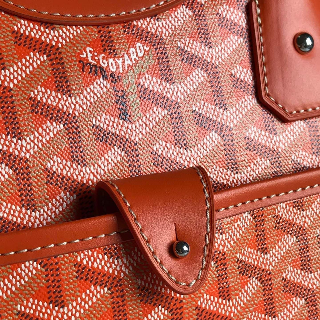 Goyard Saint Jeanne Bag 35 in Red Orange Goyardine Canvas and Calfskin
