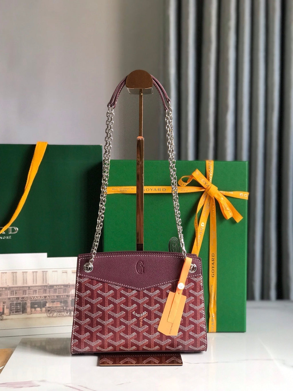 Goyard Rouette Structuré Mini Bag 21 in Wine Red Goyardine Canvas and Calfskin