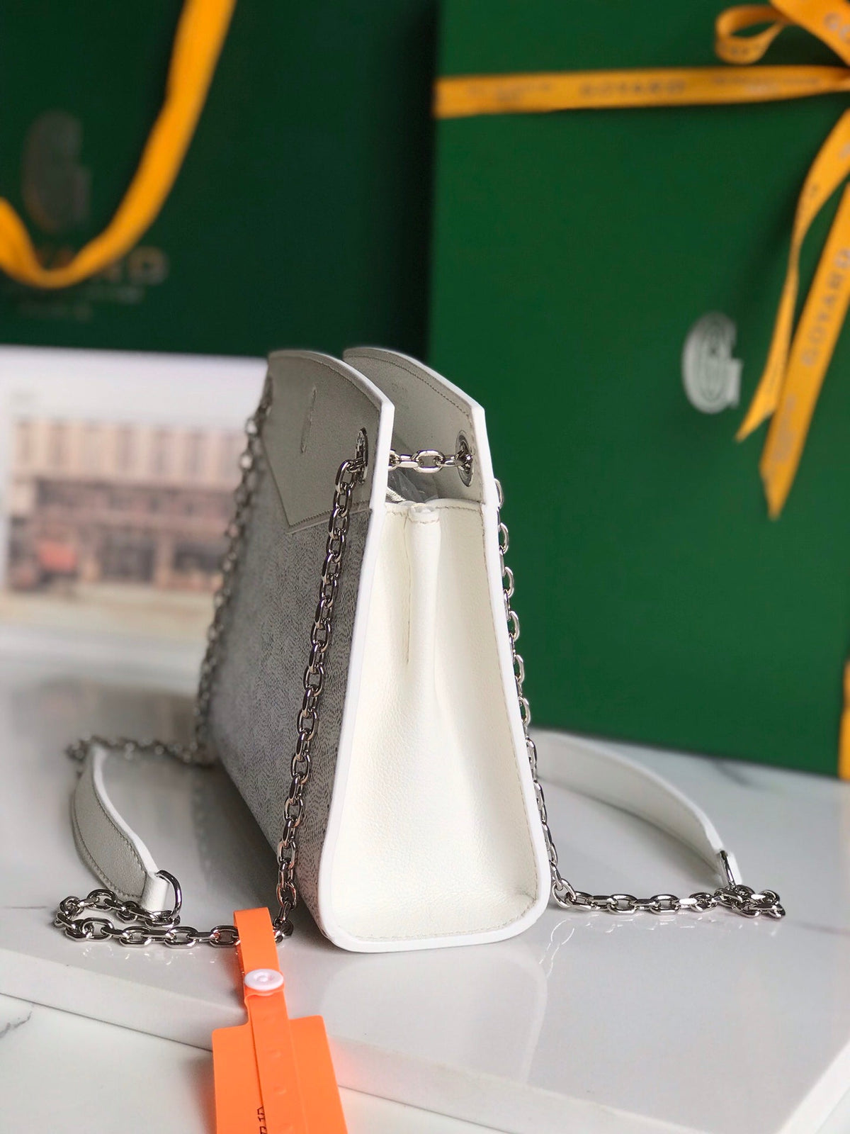 Goyard Rouette Structuré Mini Bag 21 in White Goyardine Canvas and Calfskin
