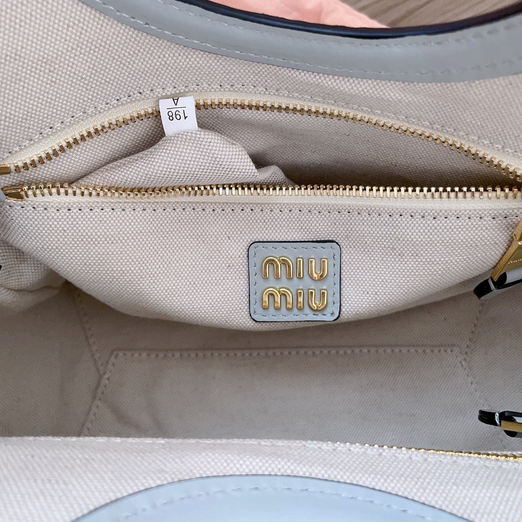 Small Tote Bag 22 in Chrome Gray Calfskin