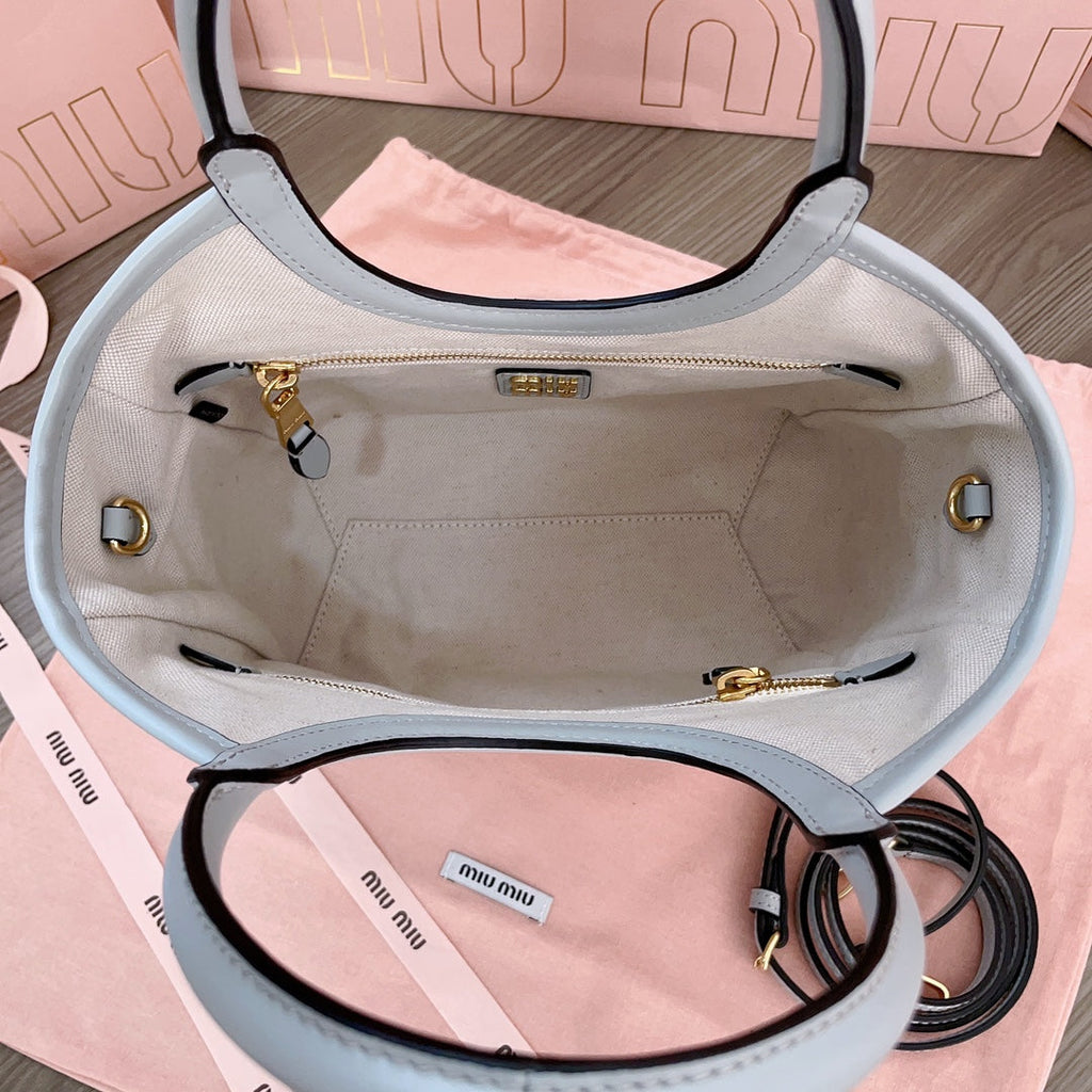Small Tote Bag 22 in Chrome Gray Calfskin