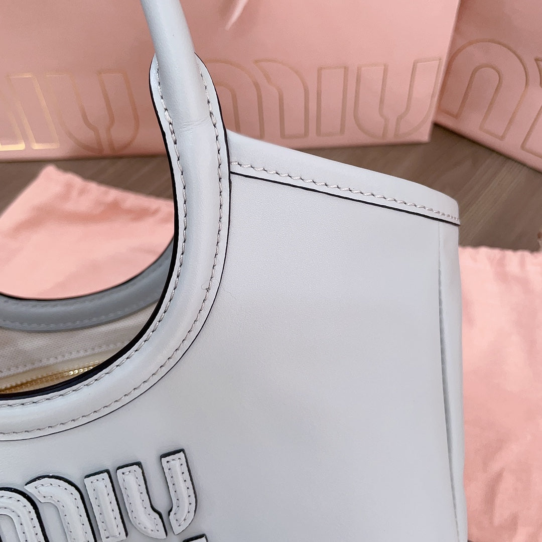Small Tote Bag 22 in Chrome Gray Calfskin