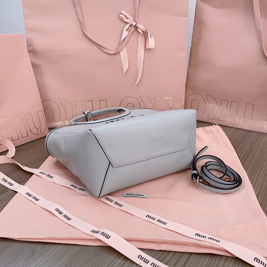 Small Tote Bag 22 in Chrome Gray Calfskin