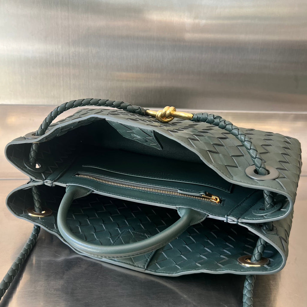 Bottega Veneta Small Andiamo 29 in Dark Green Lambskin Bag