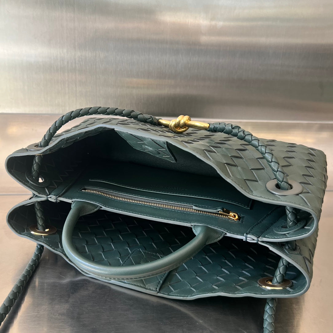 Bottega Veneta Small Andiamo 29 in Dark Green Lambskin Bag