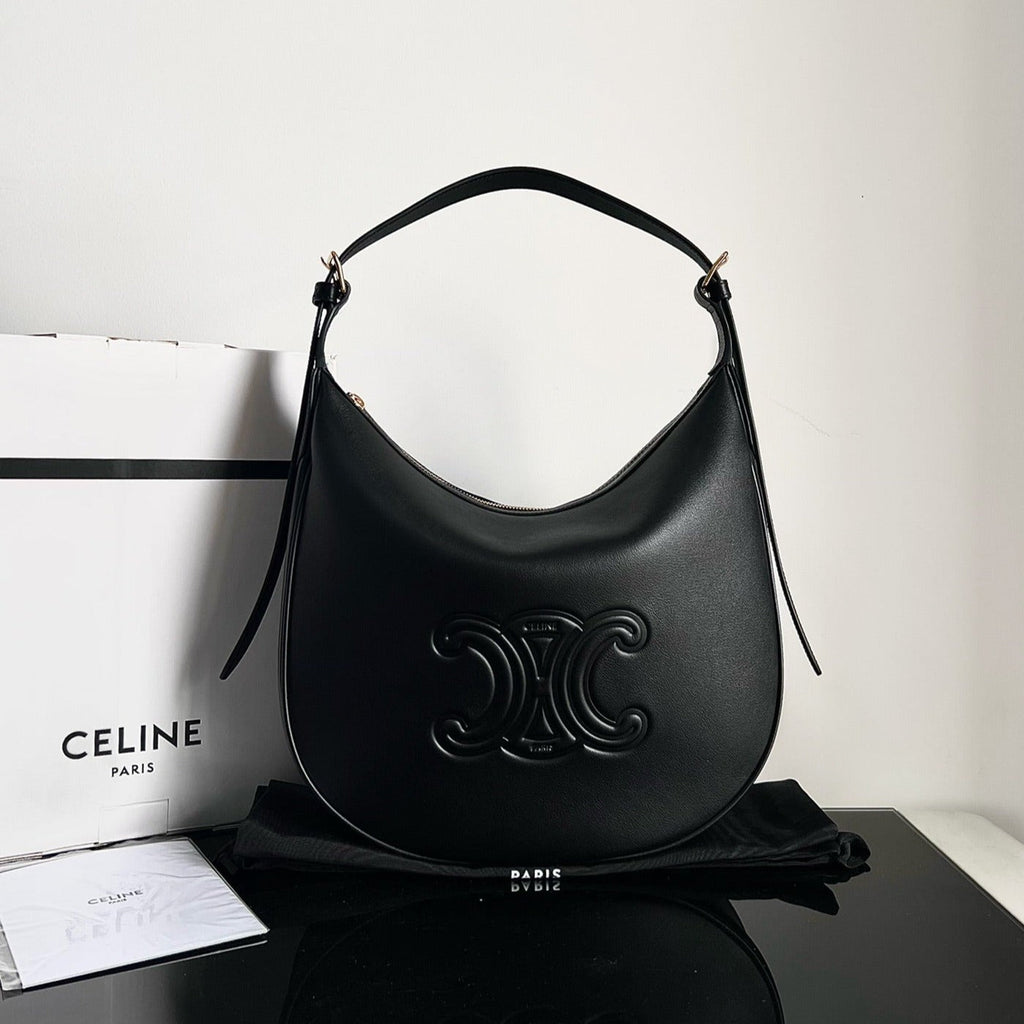 Celine Triomphe 31 Calfskin Black Bag