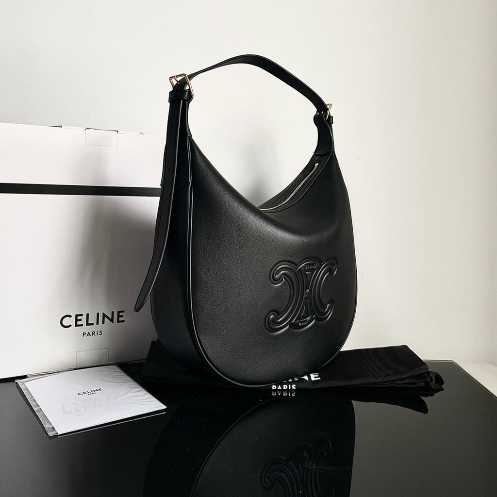 Celine Triomphe 31 Calfskin Black Bag