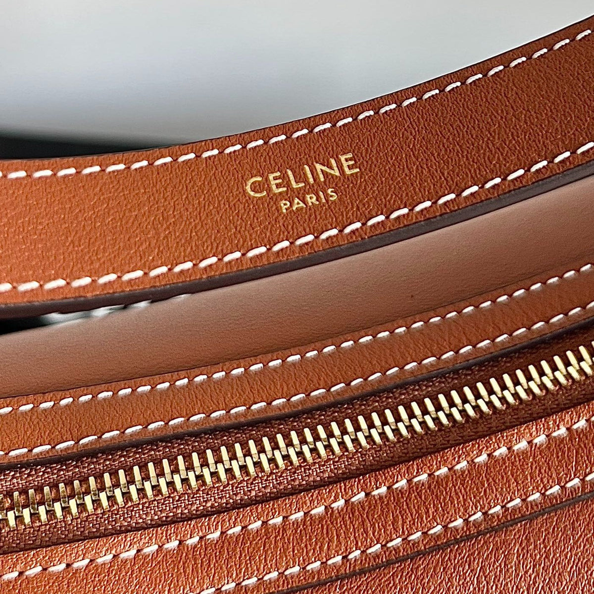 Celine Triomphe 31 Tan Brown Calfskin Bag