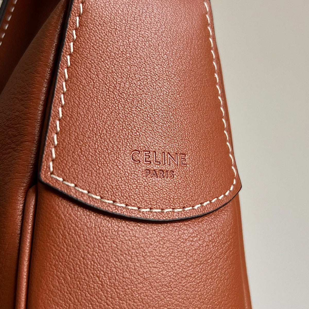 Celine Triomphe 31 Tan Brown Calfskin Bag