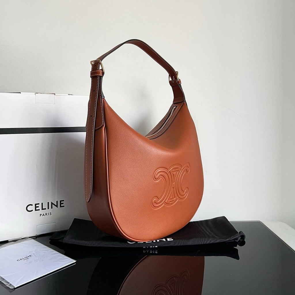 Celine Triomphe 31 Tan Brown Calfskin Bag