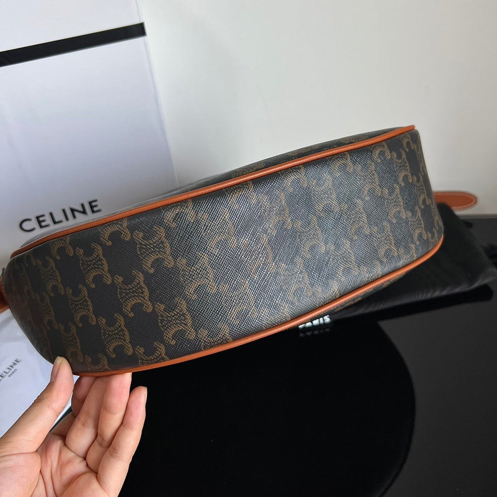 Celine Triomphe 31 Black Pattern Calfskin Bag