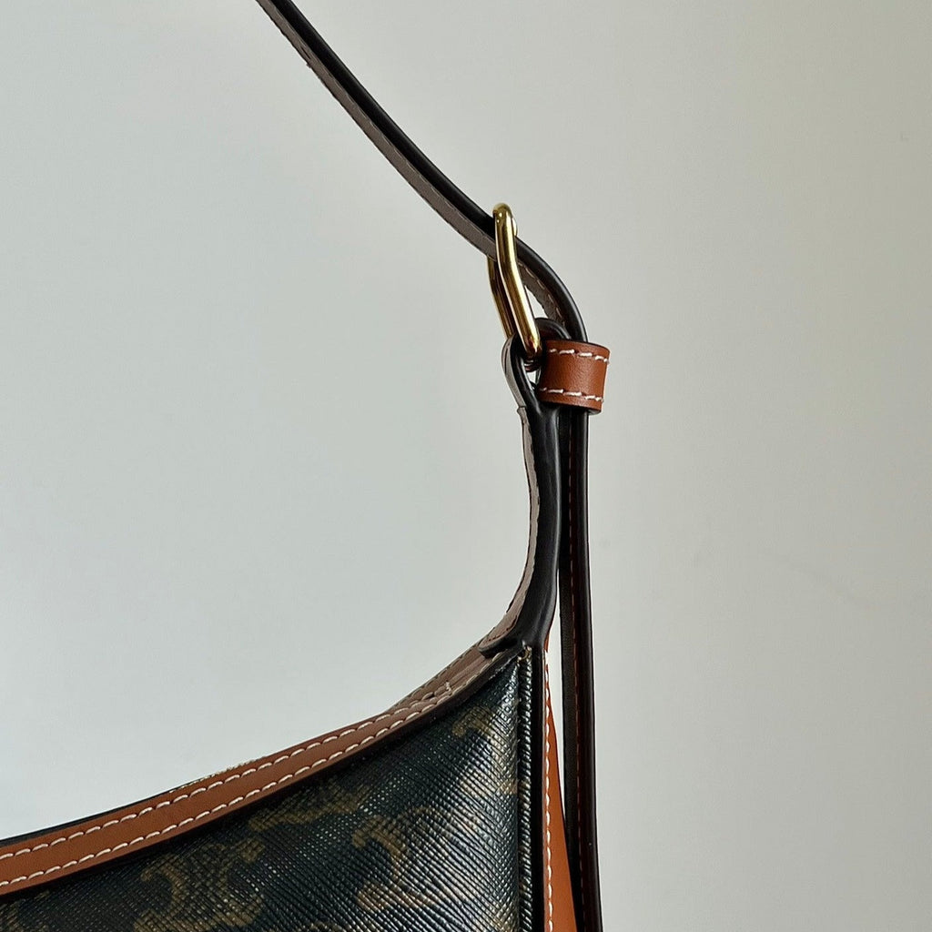 Celine Triomphe 31 Black Pattern Calfskin Bag