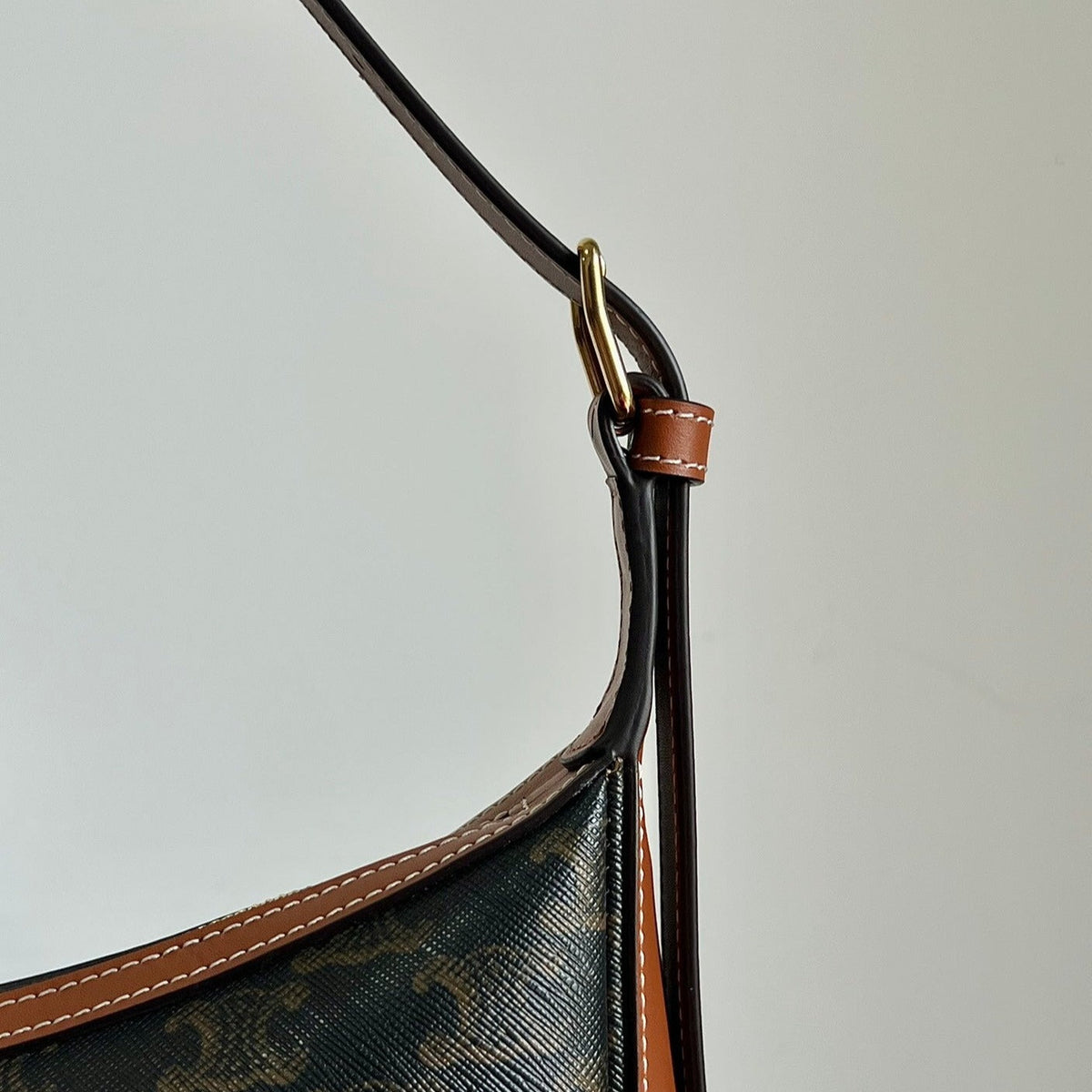 Celine Triomphe 31 Black Pattern Calfskin Bag